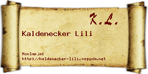 Kaldenecker Lili névjegykártya