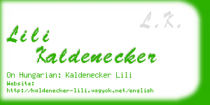 lili kaldenecker business card